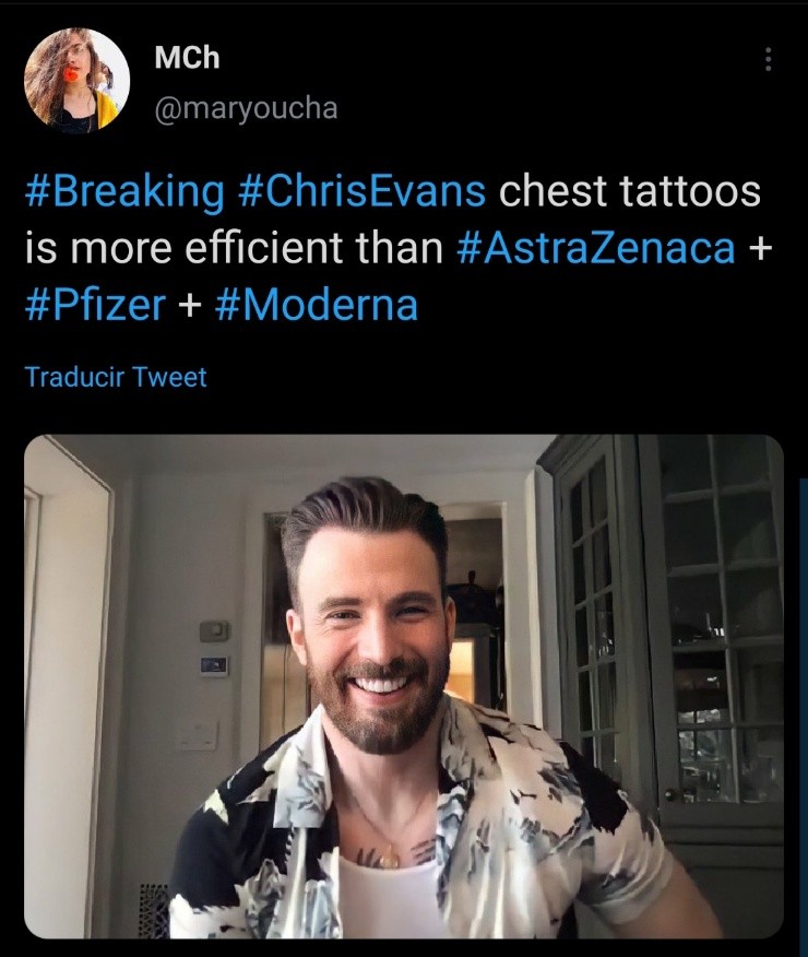 Las fans de Chris Evans reaccionaron en Twitter.
