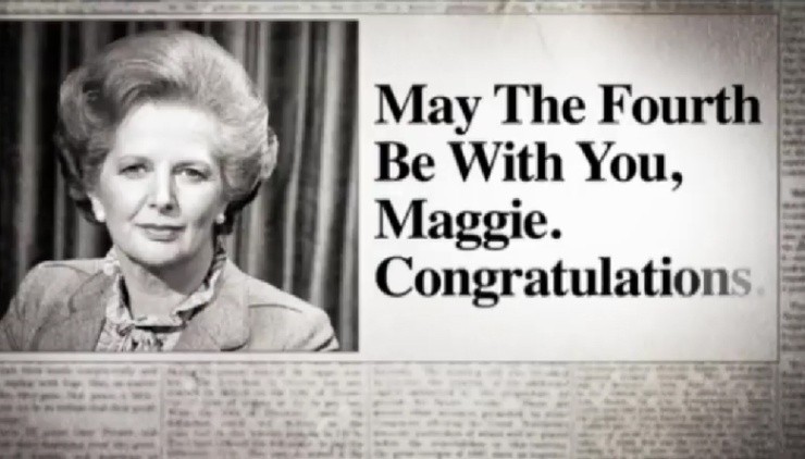 La felicitación a Margaret Thatcher que dio lugar al Star Wars Day