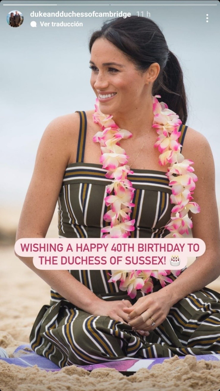 Los saludos de cumpleaños a Meghan Markle.
