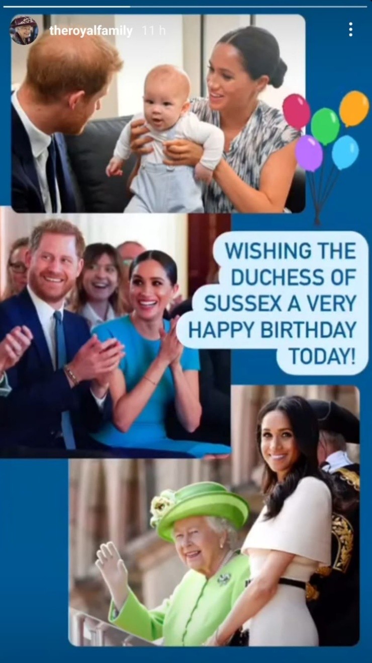 Los saludos de cumpleaños a Meghan Markle.