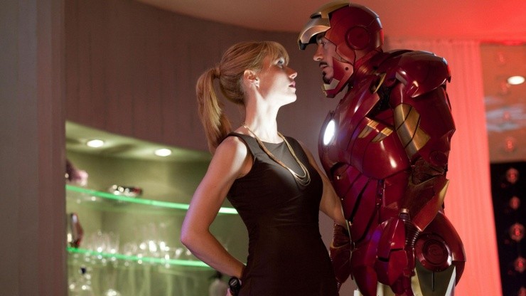 Robert Downey Jr. y Gwyneth Paltrow en la segunda película de Iron Man.