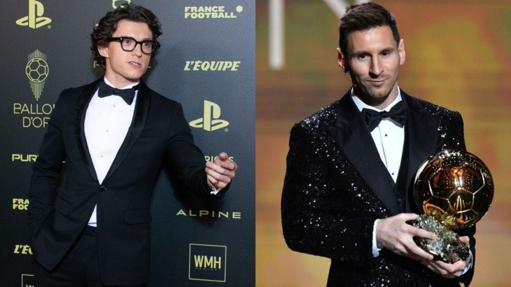 VIDEO: así fue el encuentro de Tom Holland con Lionel Messi en la entrega del Balón de Oro 2021.