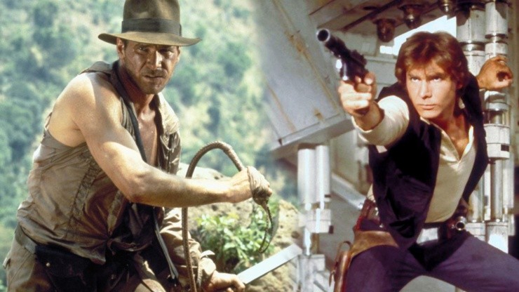 Harrison Ford como Indiana Jones y como Han Solo.