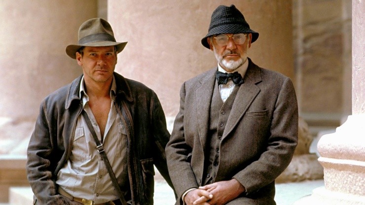 Ford junto a Sean Connery en Indiana Jones y la última cruzada, en 1989.