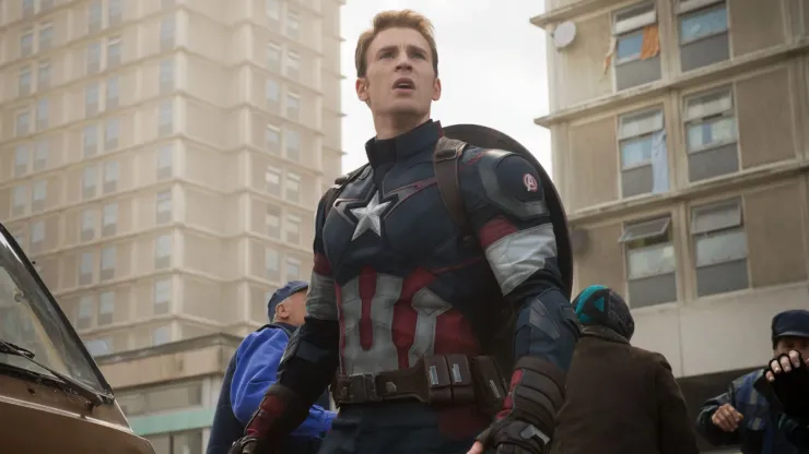 Chris Evans como el Capitán América en el MCU.
