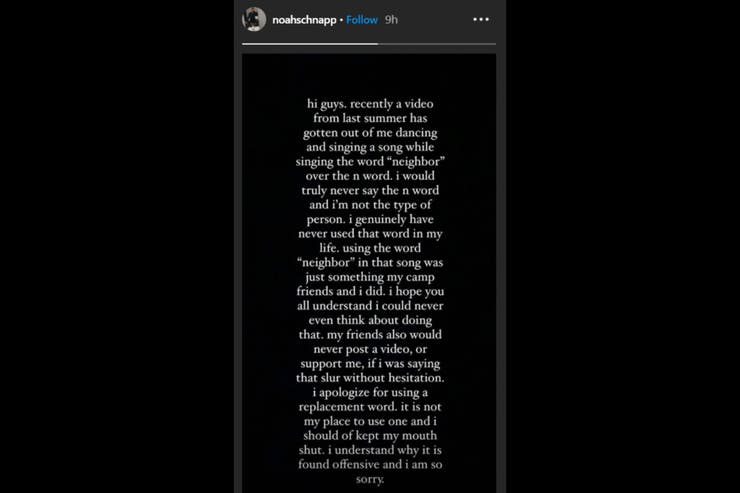Noah Schnapp se defiende de la acusaciones de racista nigga Noah Schnapp se defiende de la acusaciones de racista nigga