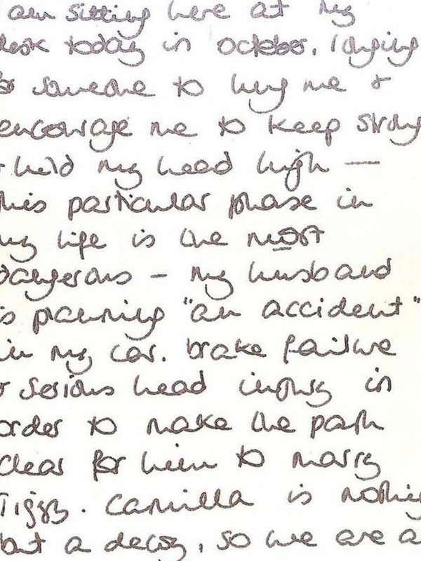 La carta escrita por Lady Di antes de morir