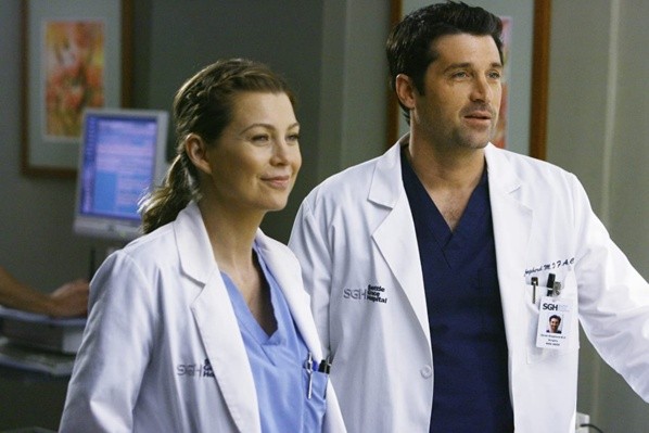 Ellen Pompeo y Patrick Dempsey en Grey's Anatomy