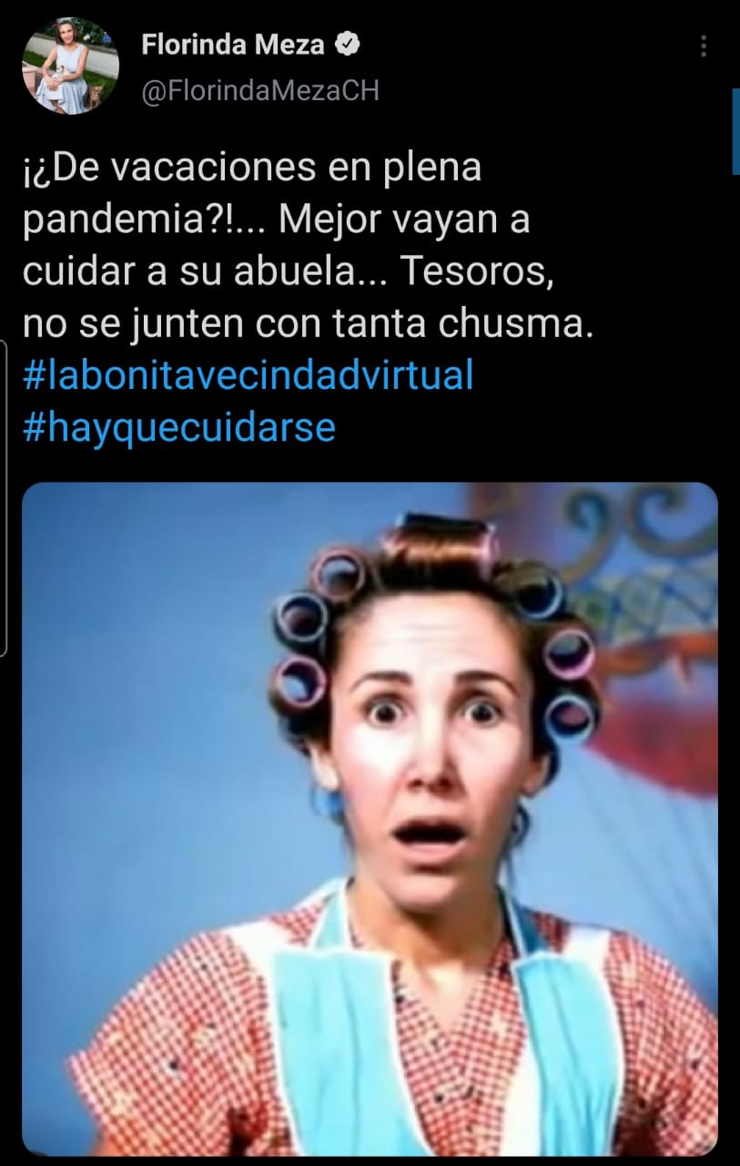 El tweet con el que Florinda Meza expresó su indignación.