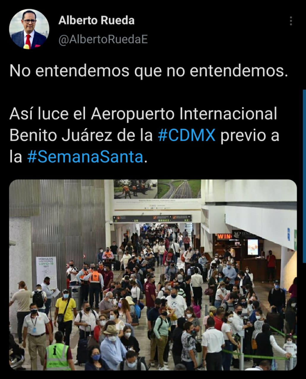Así luce el aeropuerto Benito Juárez. 
