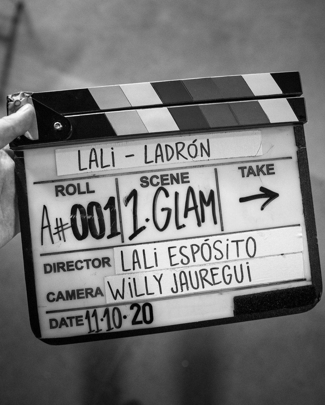 Fotografía compartida por Lali Espósito en pleno rodaje. 