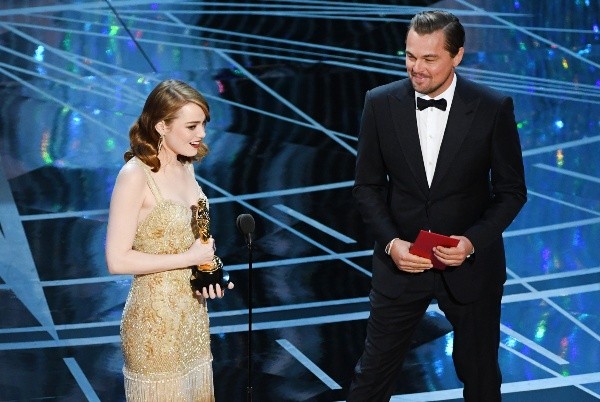 Emma Stone y Leonardo Di Caprio. Fuente: (Getty)