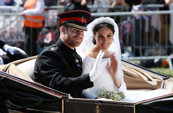 Meghan y Harry el día de su casamiento. Foto: (Getty)