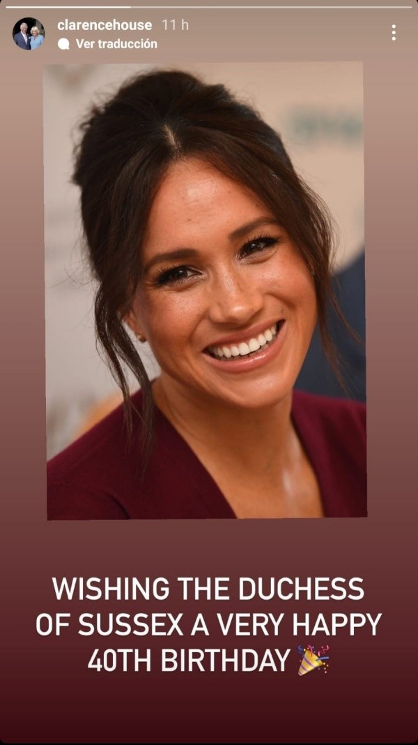 Los saludos de cumpleaños a Meghan Markle.