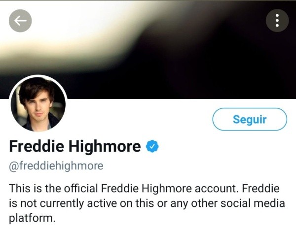 Las cuentas oficiales de Freddie Highmore.