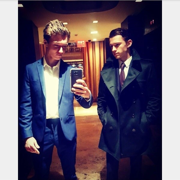 Tom Holland and Harrison Osterfield. Photo: (@ tomholland2013) Tom Holland and Harrison Osterfield. Photo: (@ tomholland2013)
