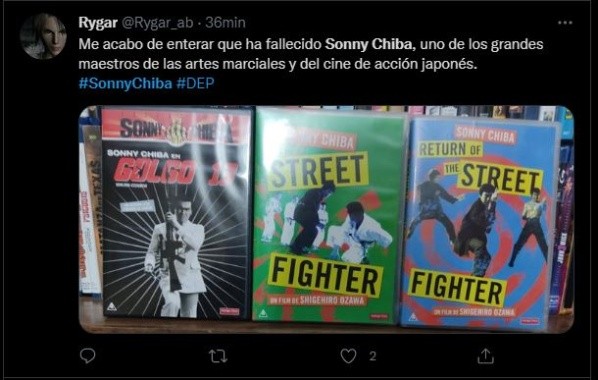 sonny chiba despedido en twitter 1