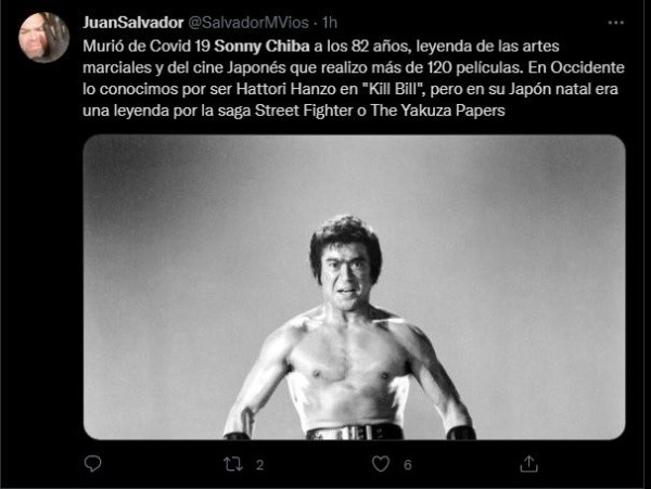 sonny chiba despedido en twitter 1