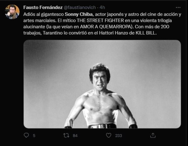 sonny chiba despedido en twitter 1