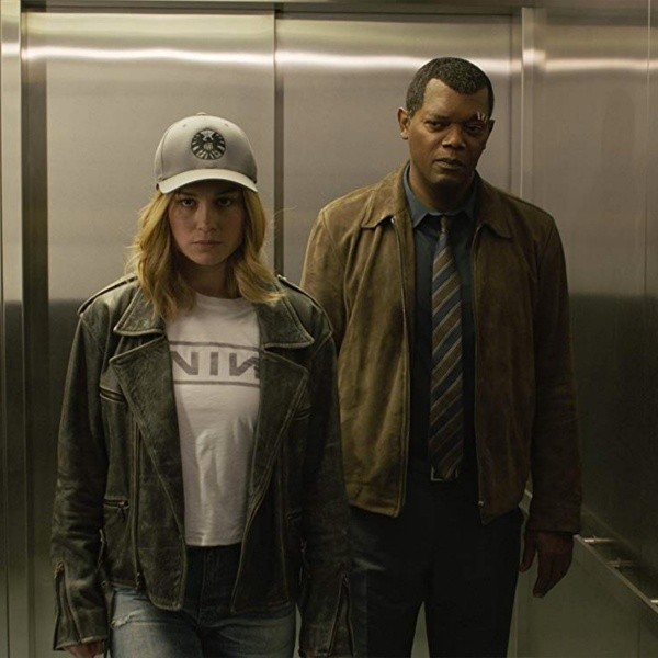 brie larson capitana marvel mcu samuel l jackson nick fury brie larson capitana marvel mcu samuel l jackson nick fury