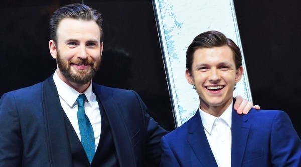 Chris Evans y Tom Holland.