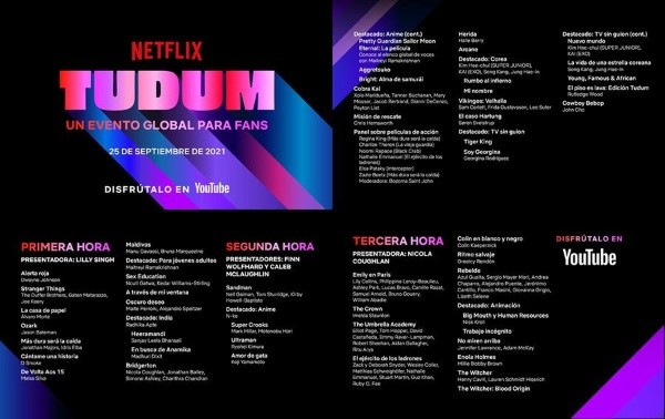 El cronograma oficial de TUDUM. Foto: (Netflix)