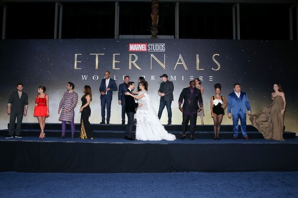 Los actores en la avant premiere de Eternals. Foto: (Getty)
