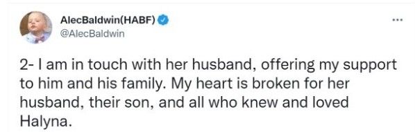 Así cerró Alec Baldwin su comunicado.