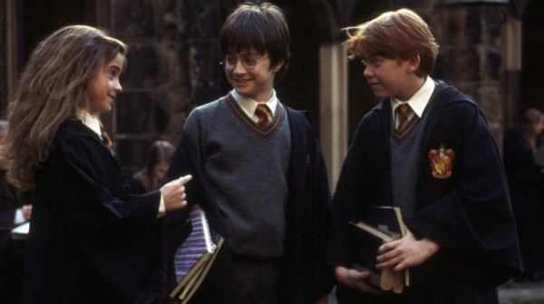 Emma Watson, Daniel Radcliffe y Rupert Grint en Harry Potter. Foto: (Warner Bros)