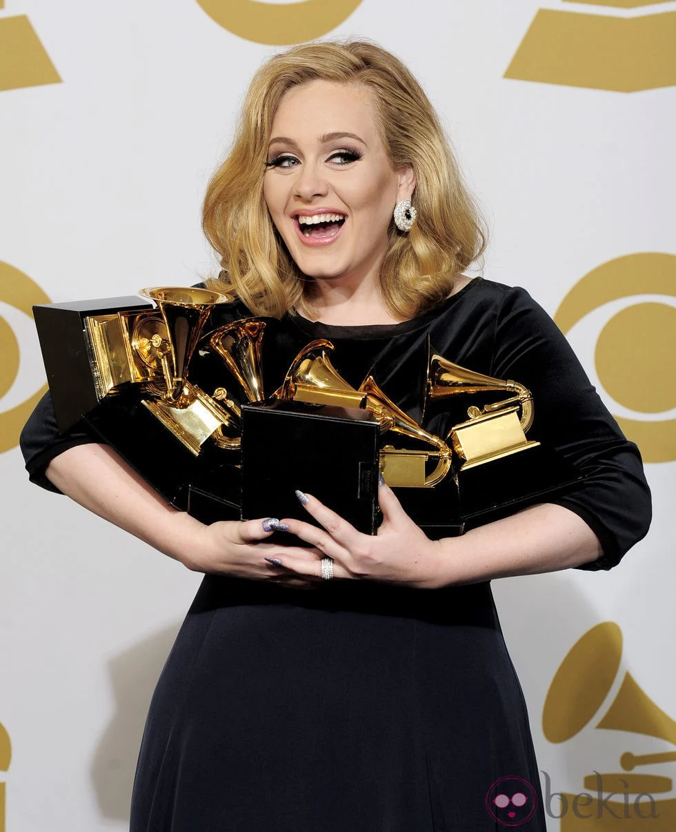 Adele, Premios Grammys 2012. Fuente: (Getty images)
