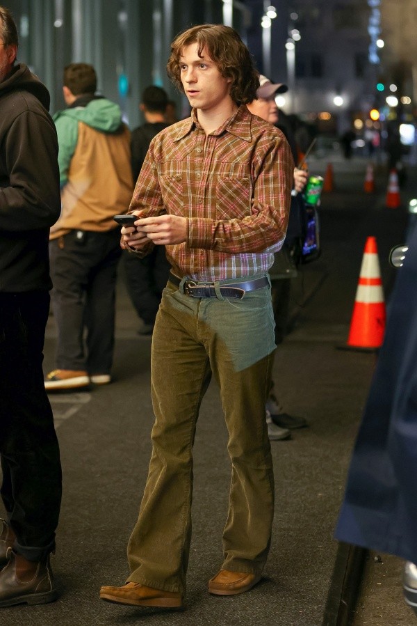 Tom Holland filmando The Crowded Room. Foto: (Getty)