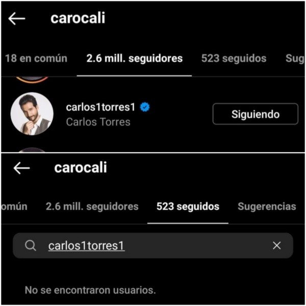 El Instagram de Carolina Ramírez.