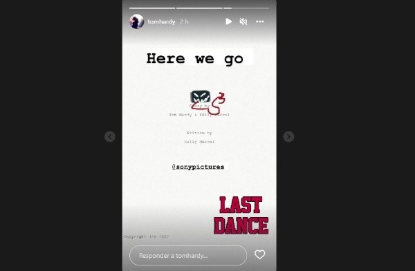 El guión. Foto: @tomhardy.