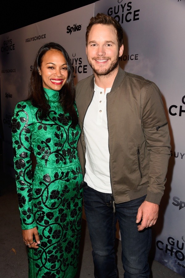 Zoe Saldana y Chris Pratt (Getty).