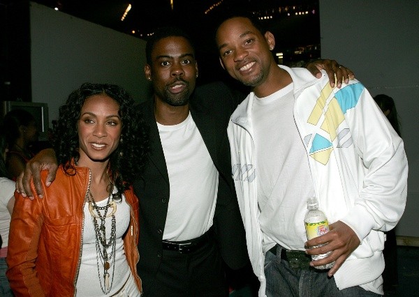 Jada Pinkett Smith, Chris Rock y Will Smith en 2005 (Getty).