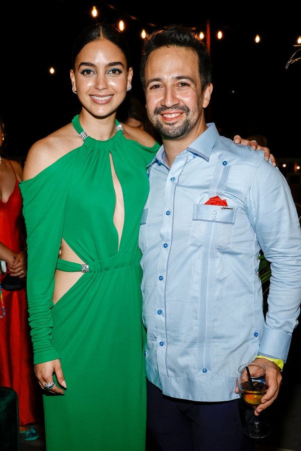 Melissa Barrera y Lin-Manuel Miranda (Getty).