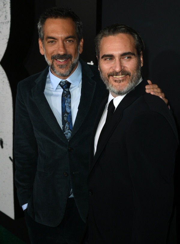 Todd Phillips y Joaquin Phoenix en el estreno de Joker (Getty).