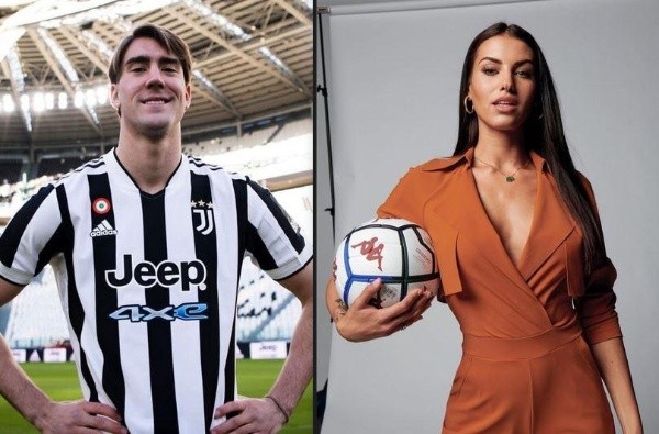 Dusan Vlahovic y Carolina Stramare (Getty Images)