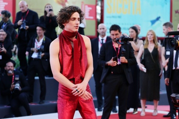 Timothée Chalamet en el Festival de Cine de Venecia (Getty).