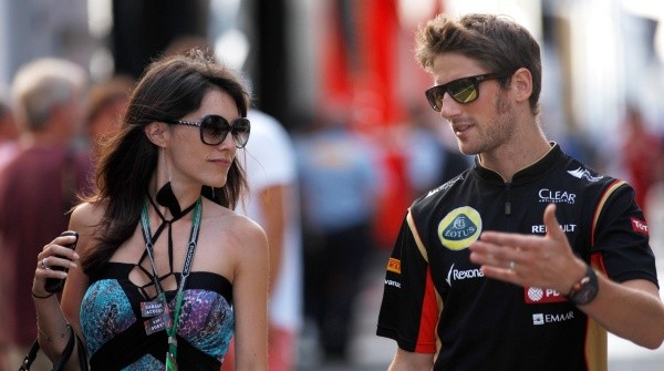 El amor entre Marion Jolles y Grosjean nació en los pasillos de los autódromos (Getty Images)
