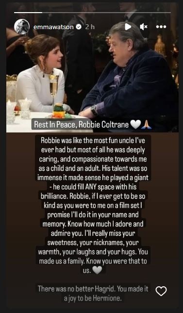 La despedida de Emma Watson (Instagram @emmawatson).