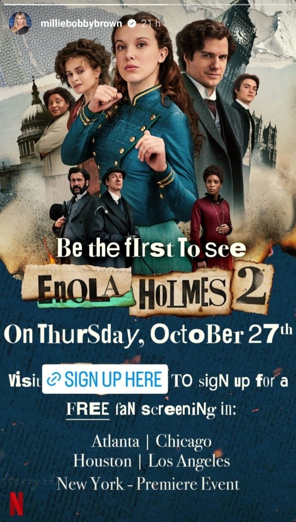 La imagen que compartió Millie Bobby Brown.