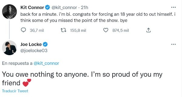 La conversación de Joe Locke y Kit Connor. 