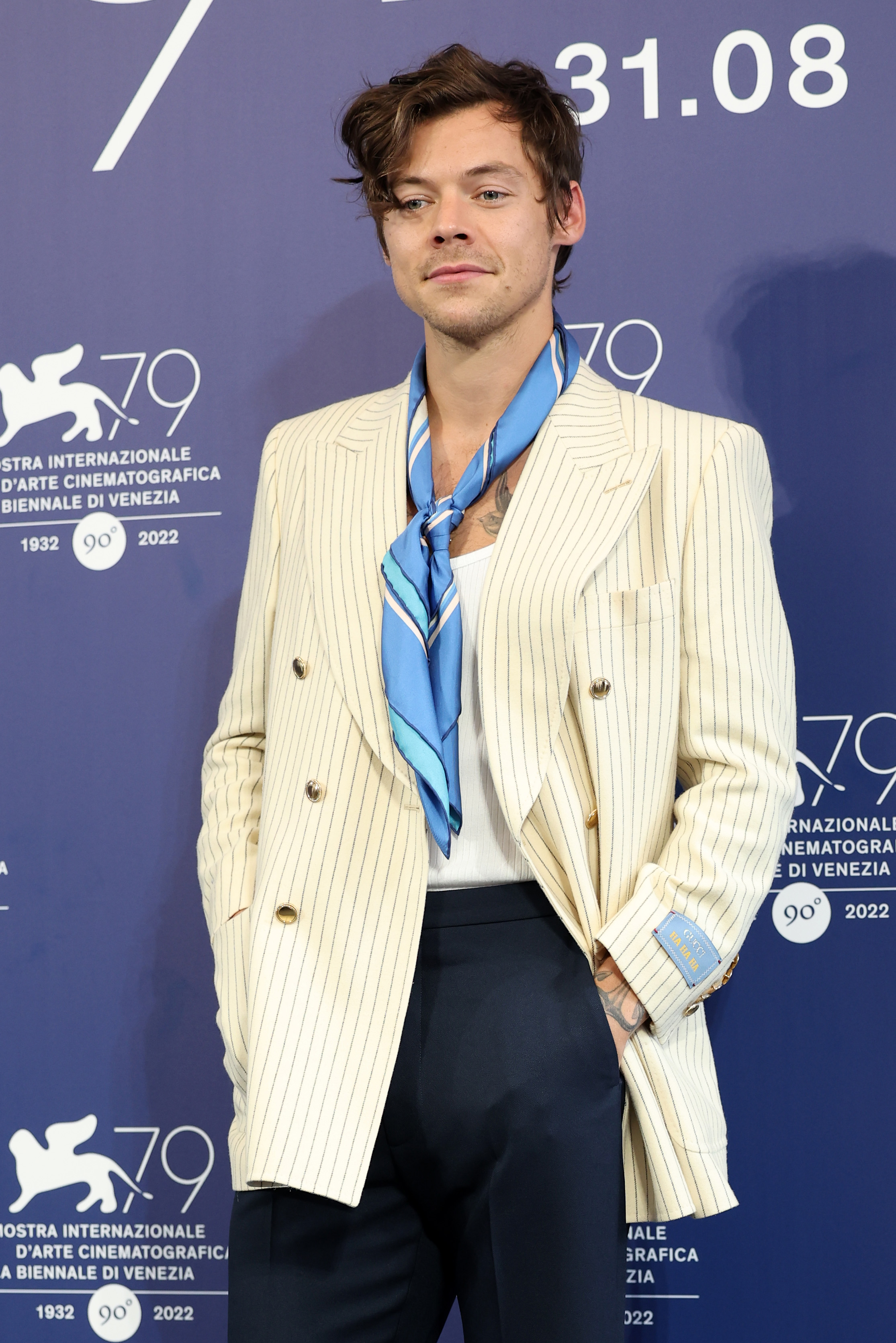 Harry Styles en la presentación de Don't Worry Darling en el Festival de Venecia (Getty).