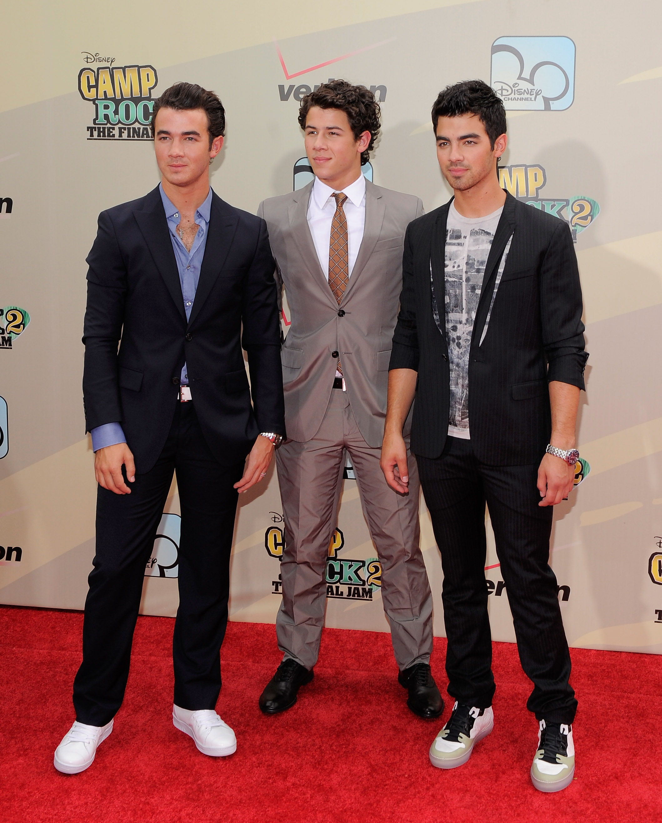 Los Jonas Brothers en la presentación de Camp Rock 2: The Final Jam (Getty).