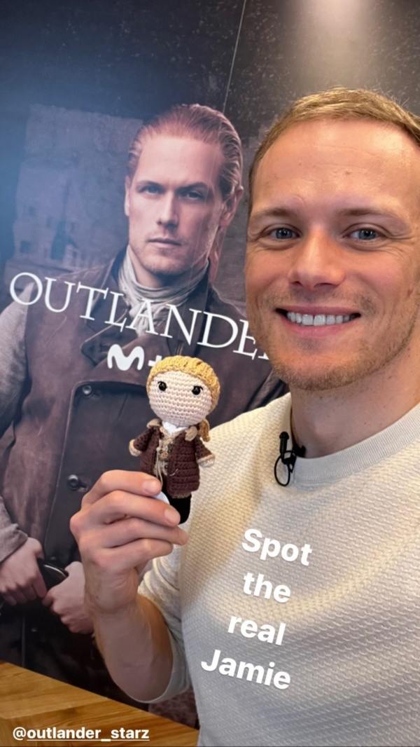 Sam Heughan presentó al verdadero Jamie Fraser.