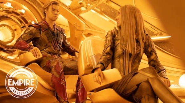Elizabeth Debicki y Will Poulter en Guardianes de la Galaxia Vol. 3 (Empire).